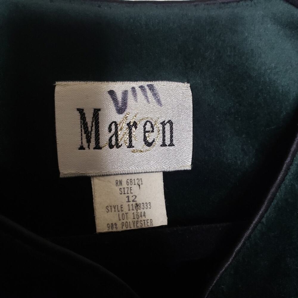 Maren| Vintage Green Velvet Jacket in size 12 - Picture 3 of 9